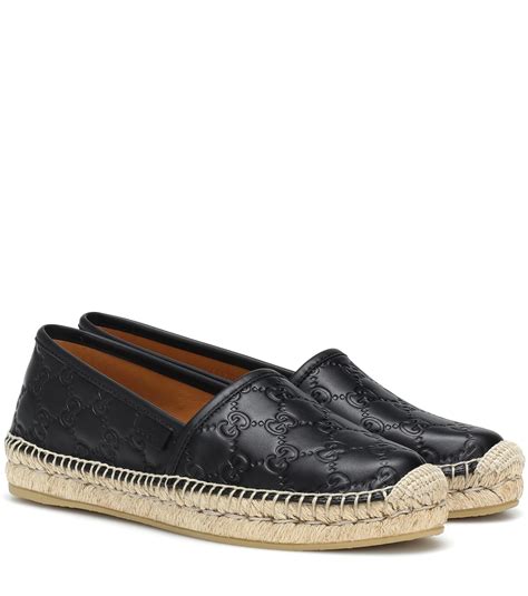 gucci black leather espadrille men|gucci espadrilles denim.